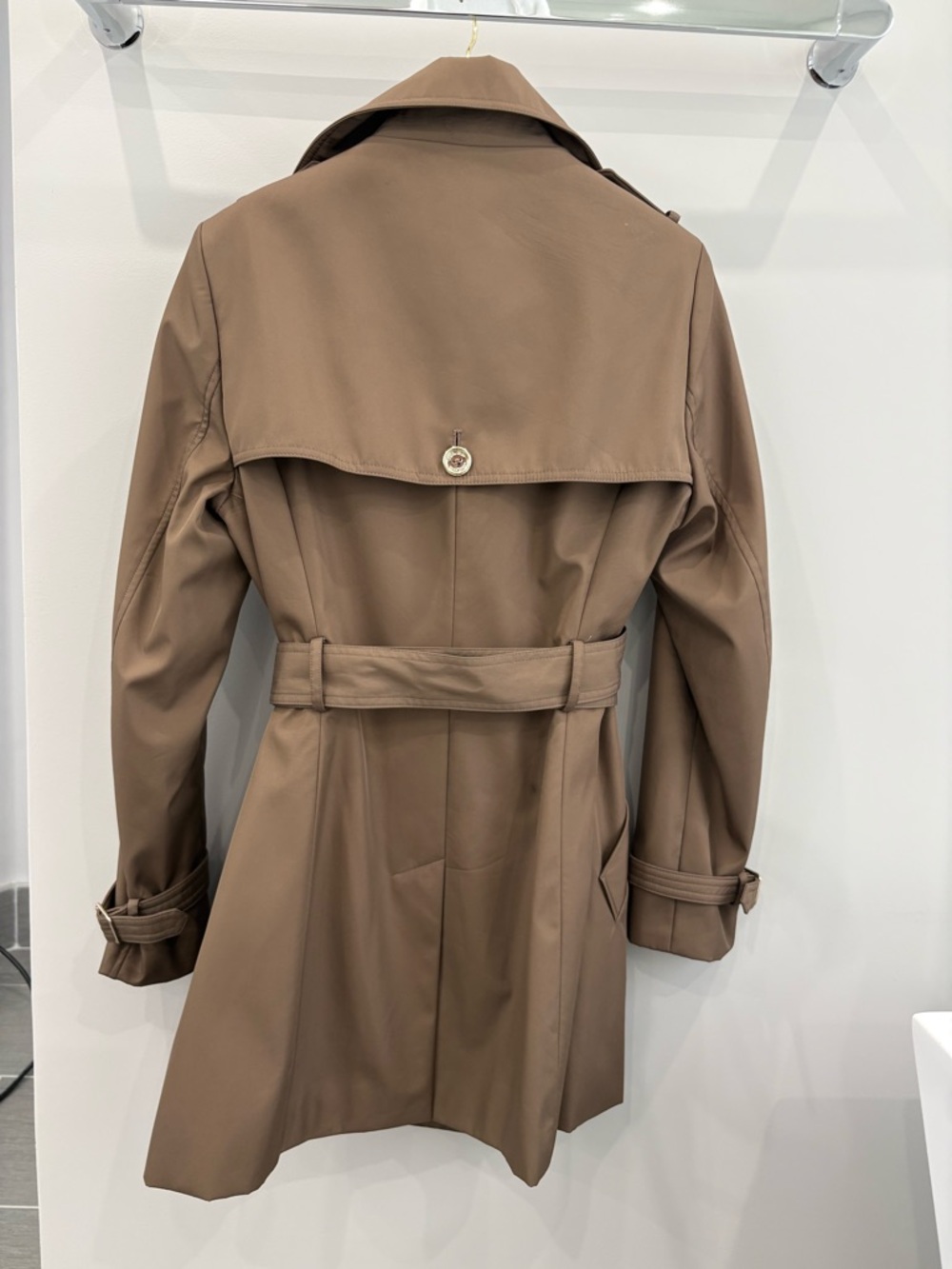Calvin Klein Women's Brown Double-Breasted Trench Coat with Belt - Picture 2 of 4